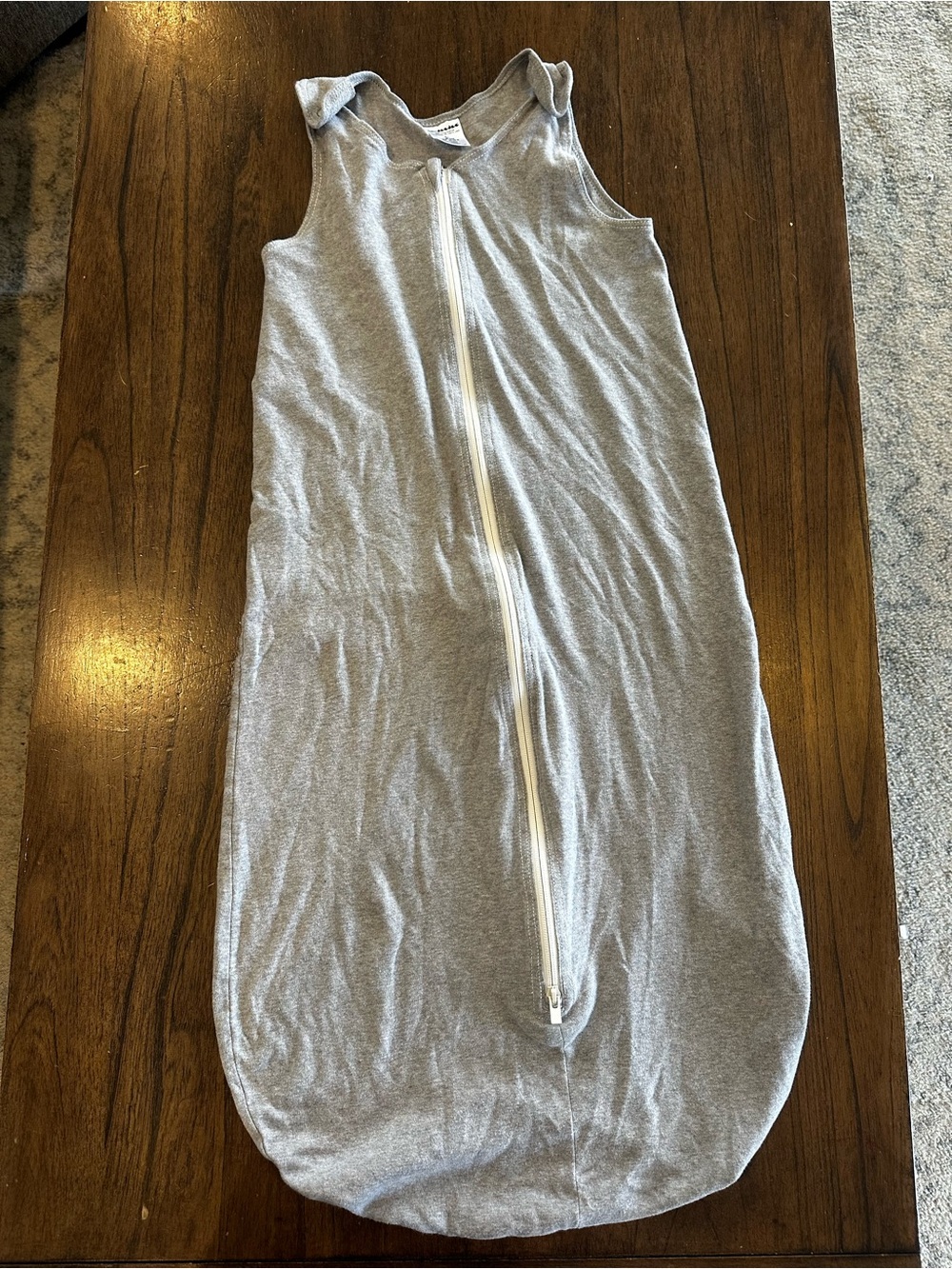 Gray Sleeveless Zippered Kids One-Piece Sleep Sack